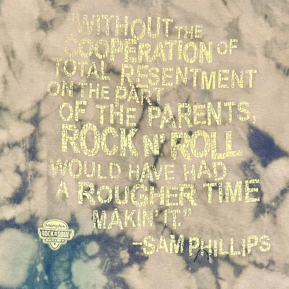 Sam Philips Rock N Roll Hall of Fame Record Producer Quote Tee TieDyed Band Med - Picture 2 of 5